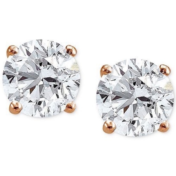 Giani Bernini NWT cubic zirconia 18k rose gold stud earrings - Picture 1 of 14